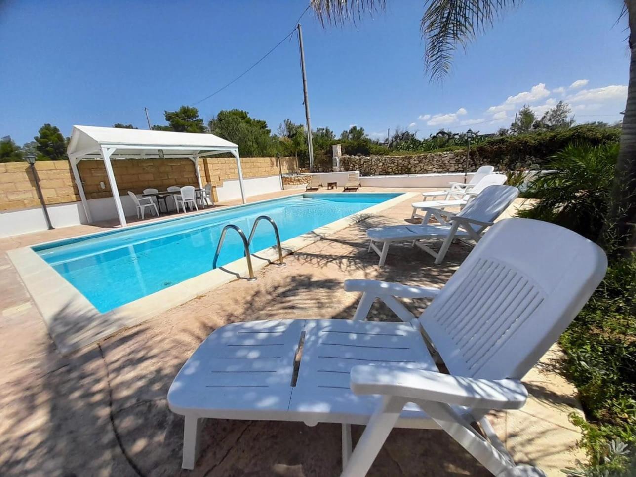 Villa Vista Mare Panoramica, Trullo E Piscina Esclusiva Alliste Luaran gambar