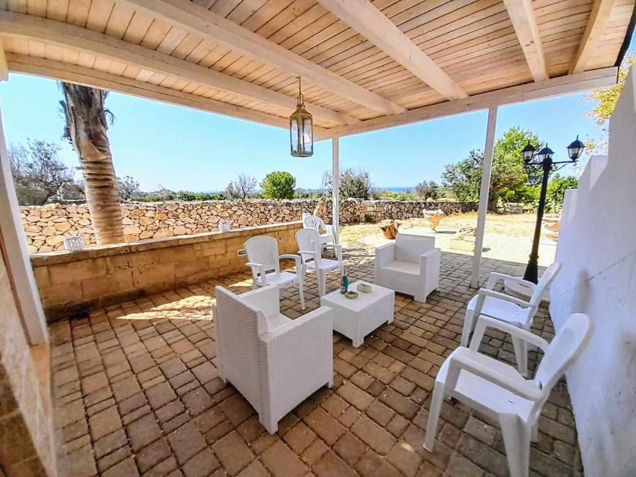 Villa Vista Mare Panoramica, Trullo E Piscina Esclusiva Alliste Luaran gambar